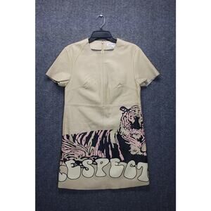 LAS SURENAS Leather Respect Tiger Mini Dress Small